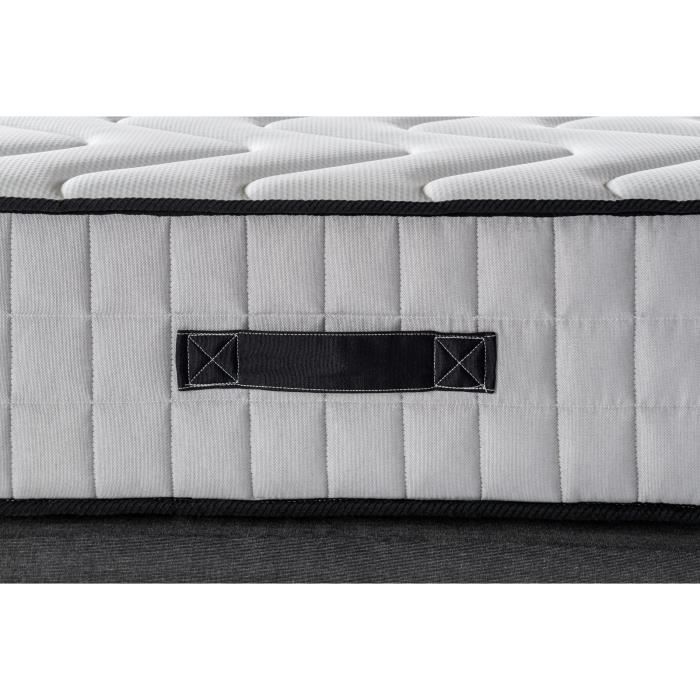 Ensemble matelas + sommier 160 x 200 cm - 672 Ressorts ensachÈs - 7 zones de confort - 27 cm - Ferme - DEKO DREAM Hotel Supreme