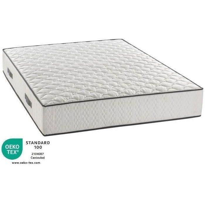 Pack sommier matelas 160 x 200 cm - Hauteur 24 cm - Couette et 2 oreillers - 7 zones - réversible - fabriqué en Belgique