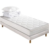 Pack pret a dormir Matelas + Sommier 90 x 190 cm + Couette + Oreiller - DEKO DREAM Malin