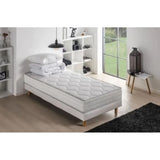 Pack pret a dormir Matelas + Sommier 90 x 190 cm + Couette + Oreiller - DEKO DREAM Malin