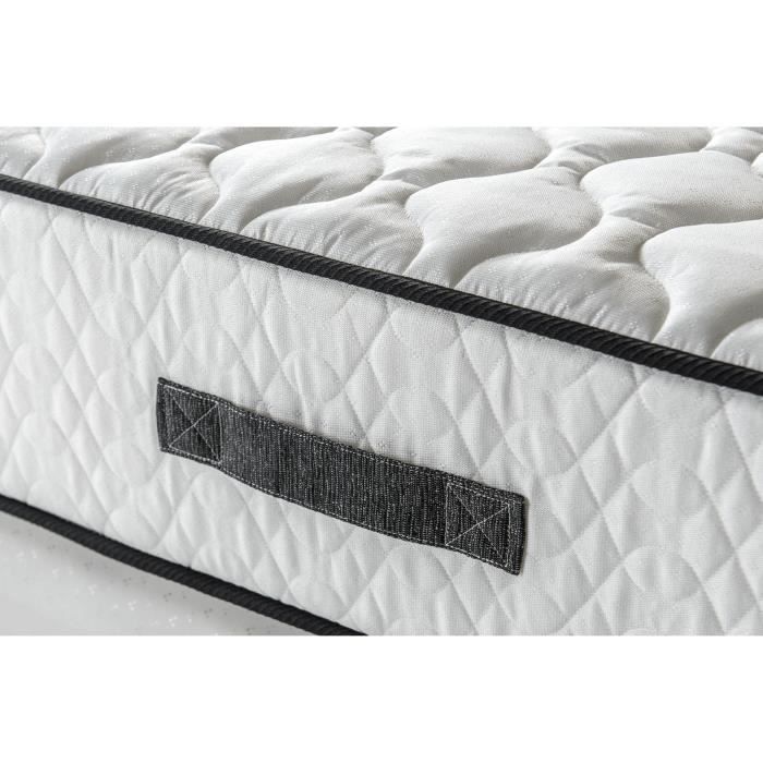 Ensemble Matelas + sommier 140x200cm - Ressorts - 7 zones de confort - 24cm - EquilibrÈ - DEKO DREAM DÈtente