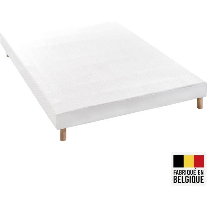 Ensemble matelas sommier 140 x 190 cm Hauteur 27 cm - ressorts ensachés - 7 zones - réversible - fabriqué en Belgique - DEKO DREAM