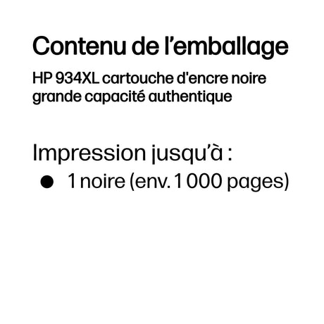 HP 934XL Cartouche d'encre noire grande capacité authentique (C2P23AE) pour HP OfficeJet 6230/6820/6830