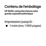 HP 934XL Cartouche d'encre noire grande capacité authentique (C2P23AE) pour HP OfficeJet 6230/6820/6830