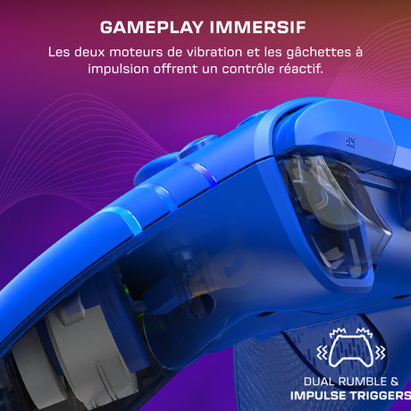Manette de jeu - Xbox Series X|S, Xbox One et PC - Afterglow Wave - RGB - Filaire - Bleu - TURTLE BEACH