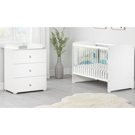 Lit bébé - 120 x 60 cm - Babyprice Basic - En bois blanc