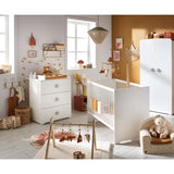 Commode a langer - Babyprice - Basic - 3 tiroirs - Blanche - Boutons étoiles grises