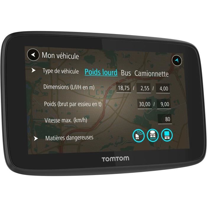 GPS Poids Lourds TomTom GO Professional 520 - Cartographie Europe 49 pays - Wi-Fi intÈgrÈ - Appels mains-libres