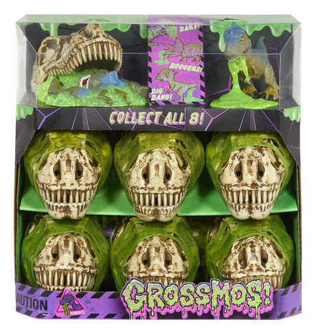 GrossMos - Tete de dinosaure géante - Découvre tes mini dinosaures dans le slime - 4 modeles a collectionner - Aléatoire