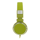 Casque filaire vert avec micro c ble 1.50m arceau réglable effect peau de p che