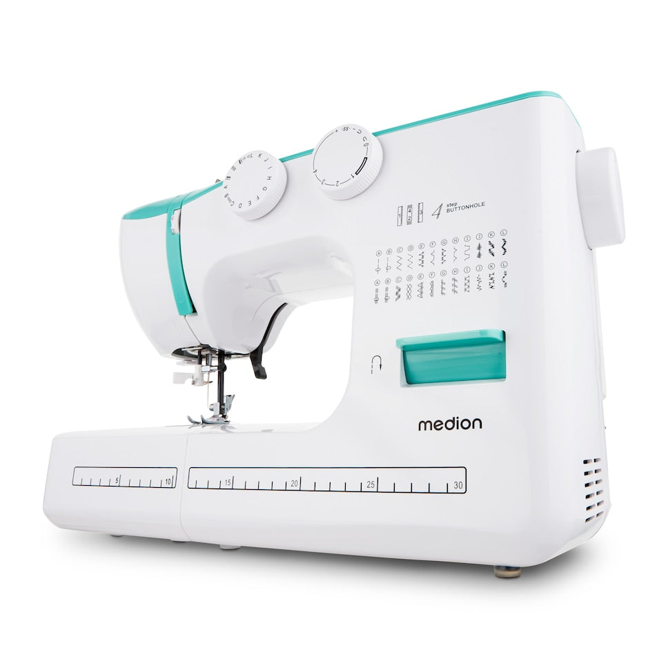 Machine ŕ Coudre - MEDION - SM 60 - 62W - 24 Points + Points Doubles - 700 tr/min - LED - Turquoise