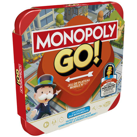 Monopoly GO!, Jeu de société, Jeu de plateau familial, Durée 15 min, Inspiré du jeu mobile, a partir de 8 ans