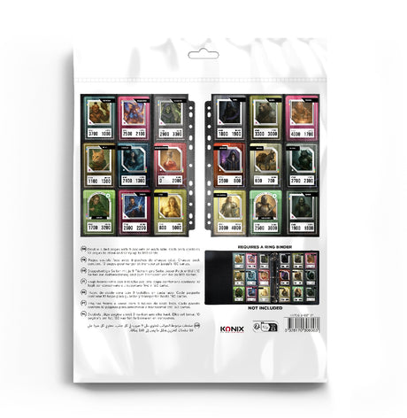 Classeur de 10 feuilles avec 9 pochettes - Konix - Jeux de cartes a collectionner - Magic The Gathering, Pokémon, Yu-Gi-Oh! - Noir