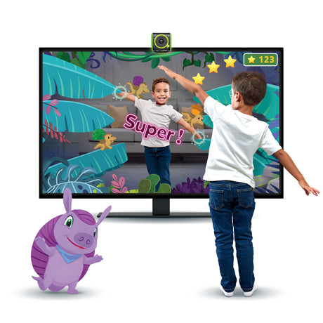VTECH CONSOLE TV LEAPMOVE, Console éducative,  Pas besoin de manette, 25 jeux et aventures inclus, Des 4 ans