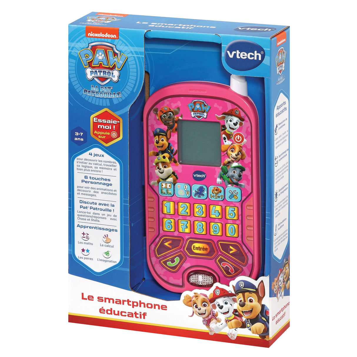 VTECH - PAT PATROUILLE - Smartphone Éducatif Rose - 6 activités éducatives - Appels et messages vocaux
