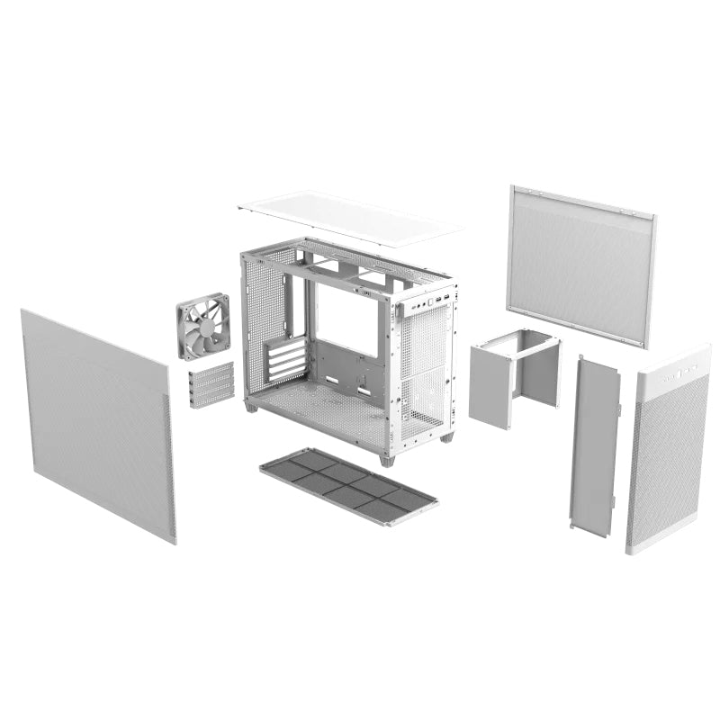 Boitier Mini Tour Micro ATX Asus Prime AP201 avec panneau vitré (Blanc)