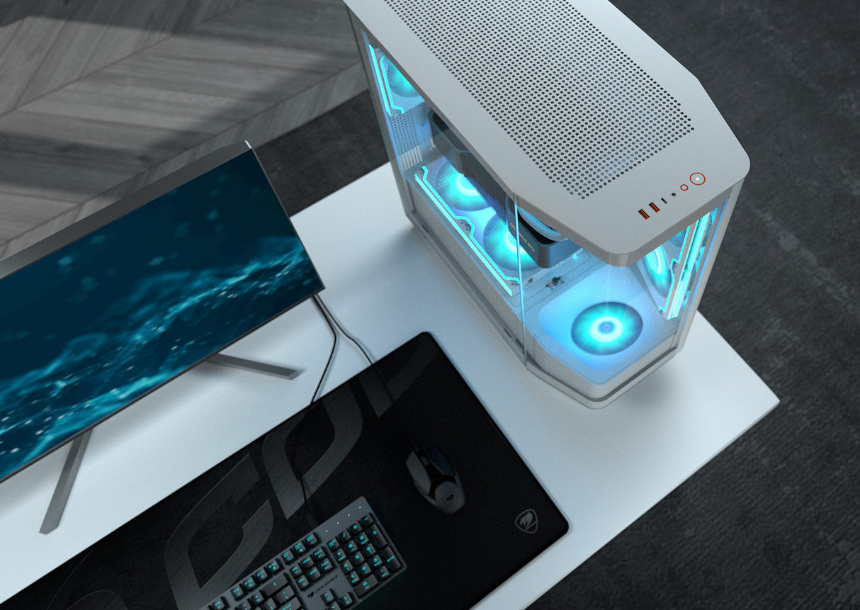 Boitier Moyen Tour E-ATX Cougar FV270 RGB avec panneaux vitrés (Blanc)