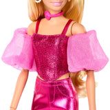 Barbie - Poupée Deluxe Style - Tenue rose métallisé et cheveux blonds - Barbie - JFP40