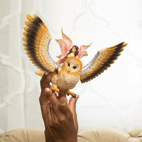 Figurine Elfe sur chouette scintillante, détails tres réalistes, SCHLEICH 70789 Bayala, Des 5 ans