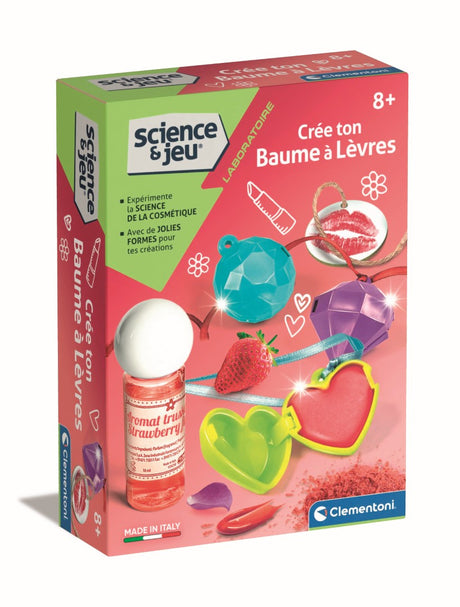 Clementoni - Science & Jeu - Coffret scientifique création de baumes a levres - Dés 8 ans