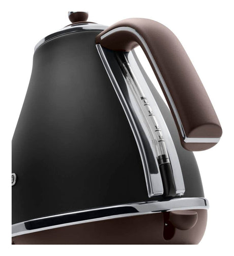 Bouilloire - DELONGHI - KBOV2001.BK - 2000 W - 1,7 L - Noir mat / Chocolat