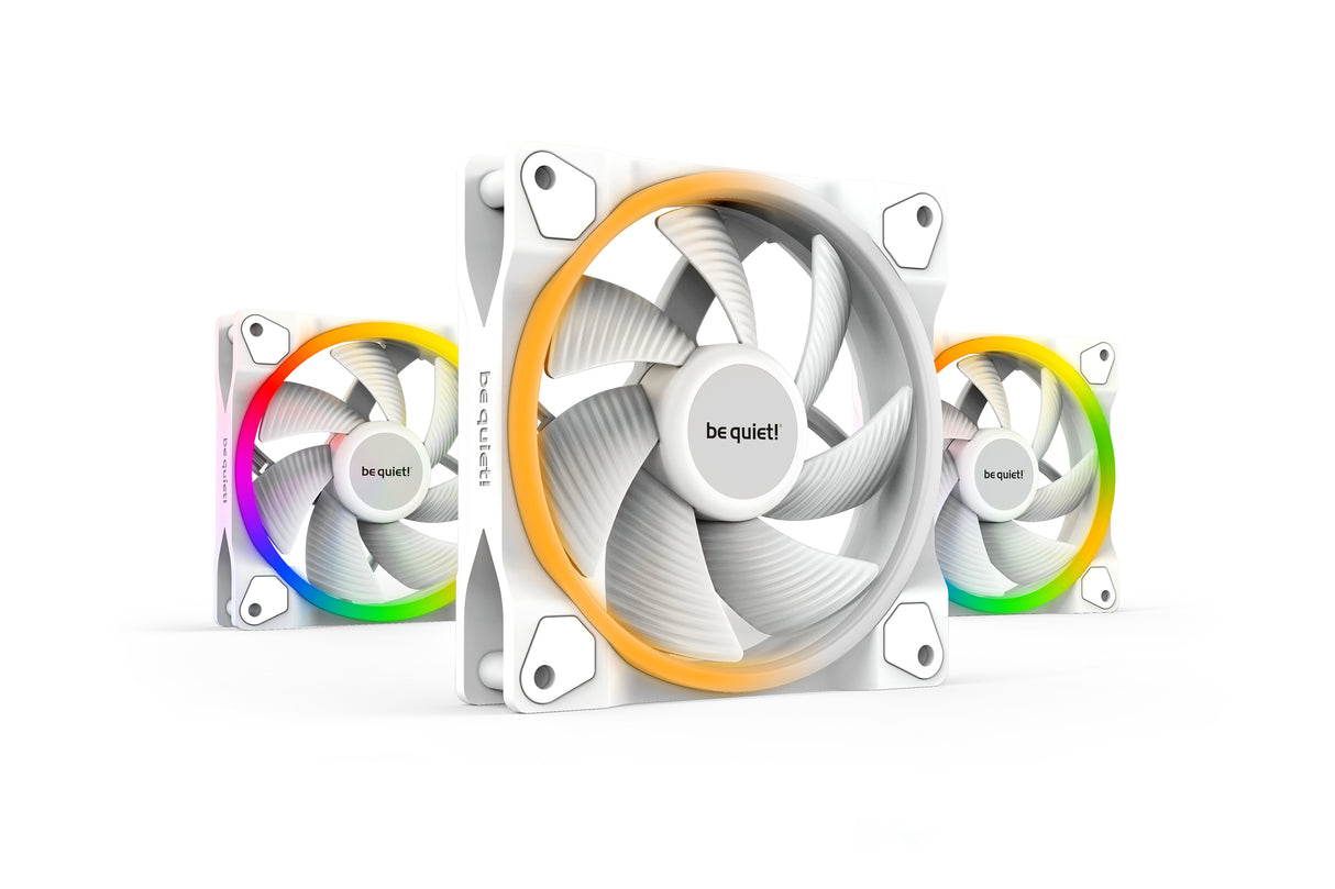Lot de 3 Ventilateurs de boitier be quiet! Light Wings RGB - 12cm (Blanc)
