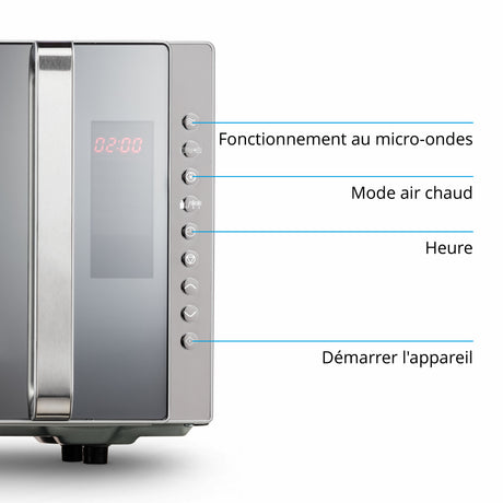 Micro-ondes combiné MEDION MD17495 - 23L - 800W - 1200W Grill - Pose libre - Argent