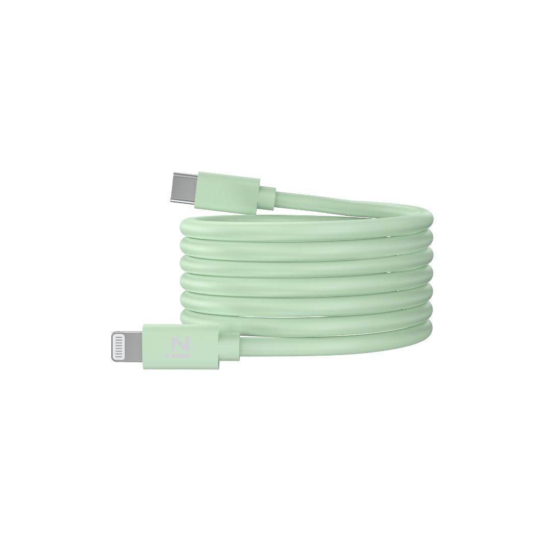 C ble IZZY USB-C / Lightning 2m - 27W - vert