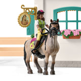 Sellerie du centre équestre, coffret avec 85 éléments inclus dont 1 cheval et 1 personnage, figurines pour enfants des 5 ans -