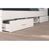 ZODIAC Lit adulte 140x190 cm - 2 tiroirs et 1 niche - Contemporain - Blanc mat