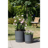 Pot de fleurs avec réserve rond - GARDEN ID - Plano - Ø 39 - 32 L - H 38 cm - Gris métallique