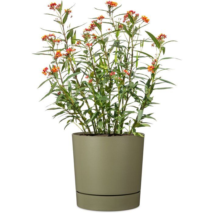 Pot de fleurs avec réserve rond - GARDEN ID - Plano - Ø 47 - 43 L - H 46 cm - Vert mousse