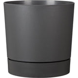 Pot de fleurs avec réserve rond - GARDEN ID - Plano - Ø 47 - 43 L - H 46 cm - Gris métallique