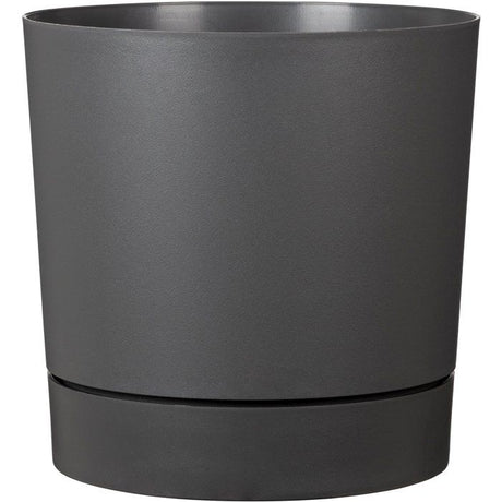 Pot de fleurs avec réserve rond - GARDEN ID - Plano - Ř 47 - 43 L - H 46 cm - Gris métallique