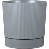 Pot de fleurs avec réserve rond - GARDEN ID - Lino - Ø 29 - 14 L - H 29 cm - Gris pure