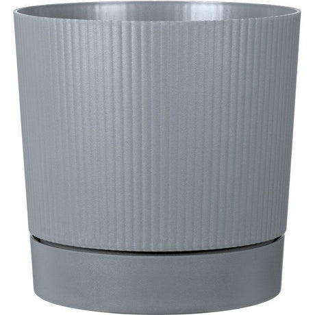 Pot de fleurs avec réserve rond - GARDEN ID - Lino - Ř 29 - 14 L - H 29 cm - Gris pure