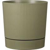 Pot de fleurs avec réserve rond - GARDEN ID - Lino - Ø 47 - 43 L - H 46 cm - Vert mousse
