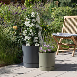 Pot de fleurs avec réserve rond - GARDEN ID - Lino - Ø 47 - 43 L - H 46 cm - Vert mousse