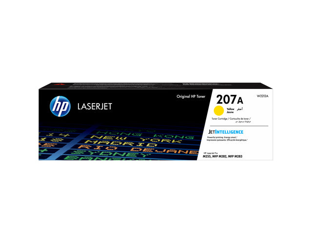 Cartouche de Toner HP 207A jaune authentique pour imprimantes HP Color LaserJet Pro M255/MFP M282/M283