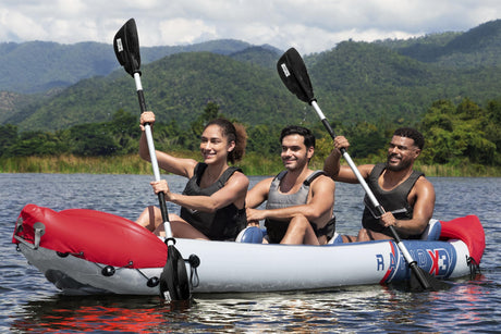 Kayak gonflable - BESTWAY - 65132 - Rapide X3 Hydro-Force™ - 381 x 100 cm, 3 places, 250 kg max, 2 pagaies, pompe
