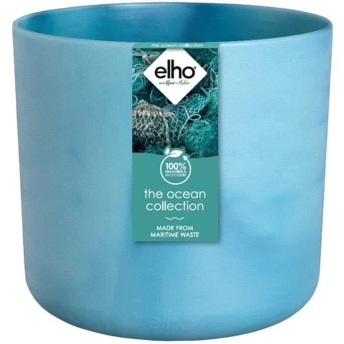 ELHO The Ocean Collection Round Flowerpot - Blue - Ø 22 x H 20 cm - 100% recycled