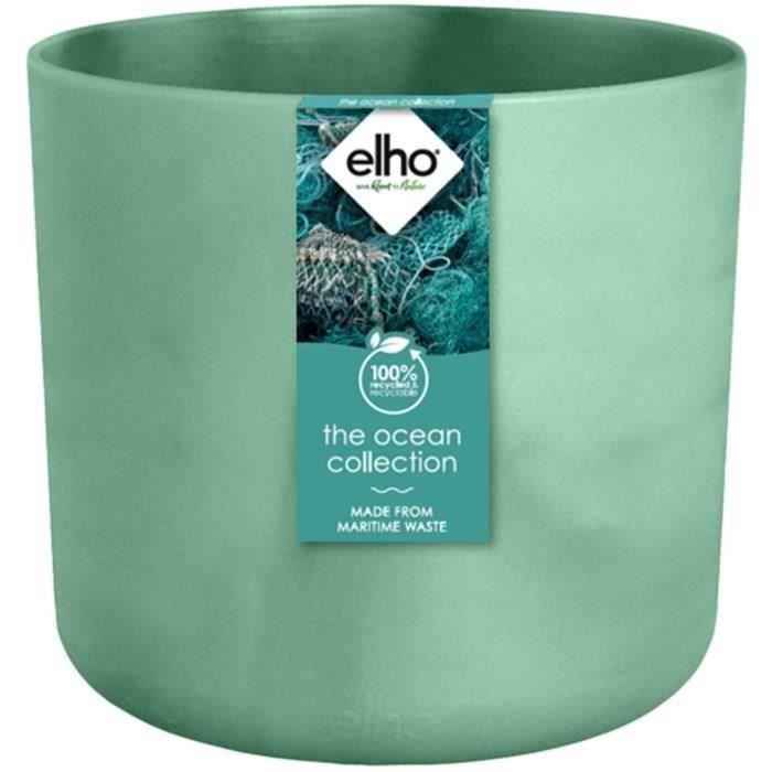 ELHO The Ocean Collection Round Flowerpot 22 - Green - Ø 22 x H 20 cm - indoor - 100% recycled