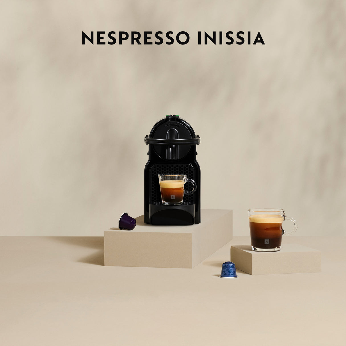 Machine a café capsules - Nespresso - De'Longhi - Inissa - EN80.B - Noir - 16 capsules Nespresso incluses
