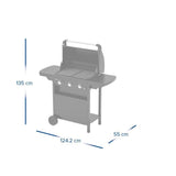 CAMPING GAZ - Barbecue gaz CLASS 3L COMPACT 3 br˚leurs en acier - Surface de cuisson 60x35 cm - L 124 x P 55 x H 109 cm