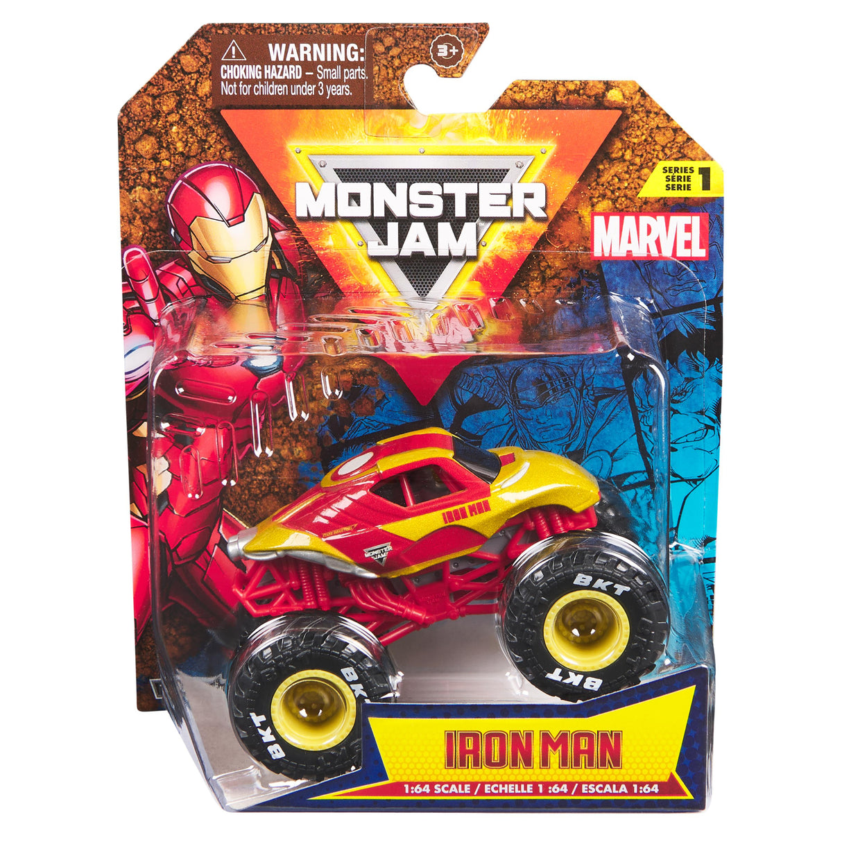 SPINMASTER Monster Jam - Véhicule Marvel Monster Truck die cast - Roues souples, suspensions - Modele aléatoire - Des 3 ans