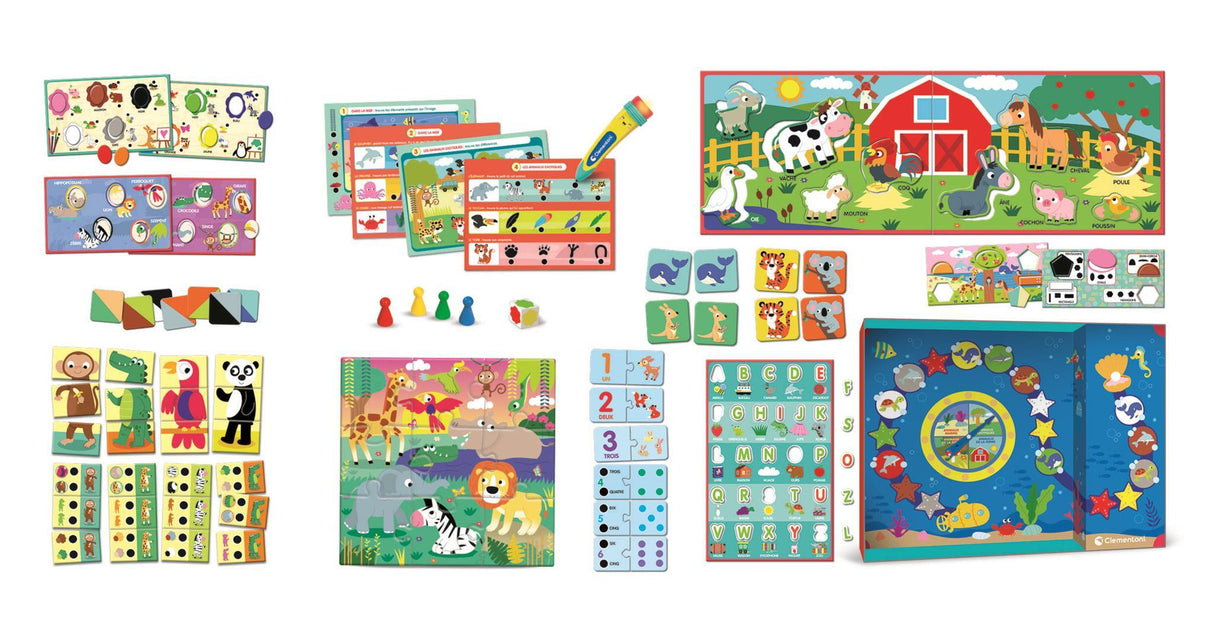 CLEMENTONI - Mon stylo interactif - 60 activités éducatives - Stylos lumineux et sonore - Fabriqué en Italie