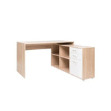 Bureau d'angle LONDON - Panneaux de particules - DÈcor chene sonoma, blanc - 136 x 75 x 139 cm