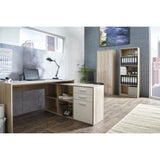 Bureau d'angle LONDON - Panneaux de particules - DÈcor chene sonoma, blanc - 136 x 75 x 139 cm