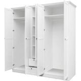 Armoire de chambre - LANDWOOD 19 - Blanc - 5 portes - 187 x 67 x 200 cm