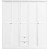 Armoire de chambre - LANDWOOD 19 - Blanc - 5 portes - 187 x 67 x 200 cm